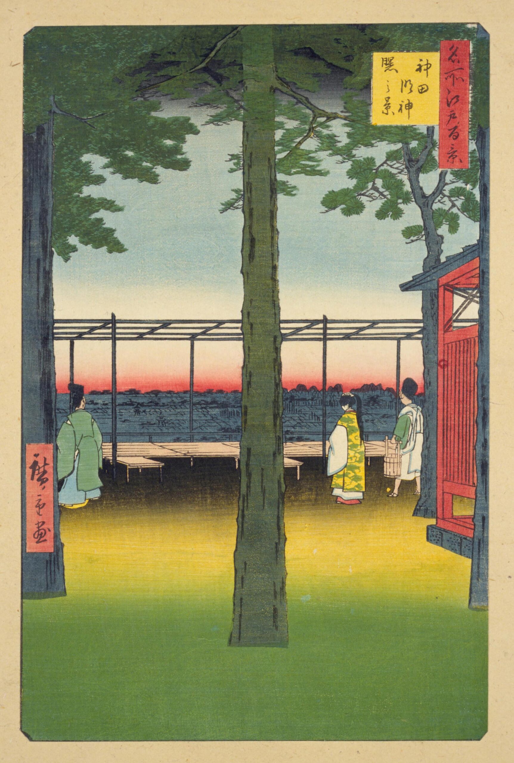 Hiroshiges - 10 Dawn at Kanda Myōjin Shrine (Kanda Myōjin akebono no kei) - One Hundred Famous Views of Edo