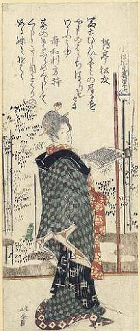 Hokusai - A Beauty Reading a Poem - 7 Sages for the Shofudai
