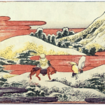 Hokusai - Snow in the Dusk at Hira - 1802 Horizontal Edition