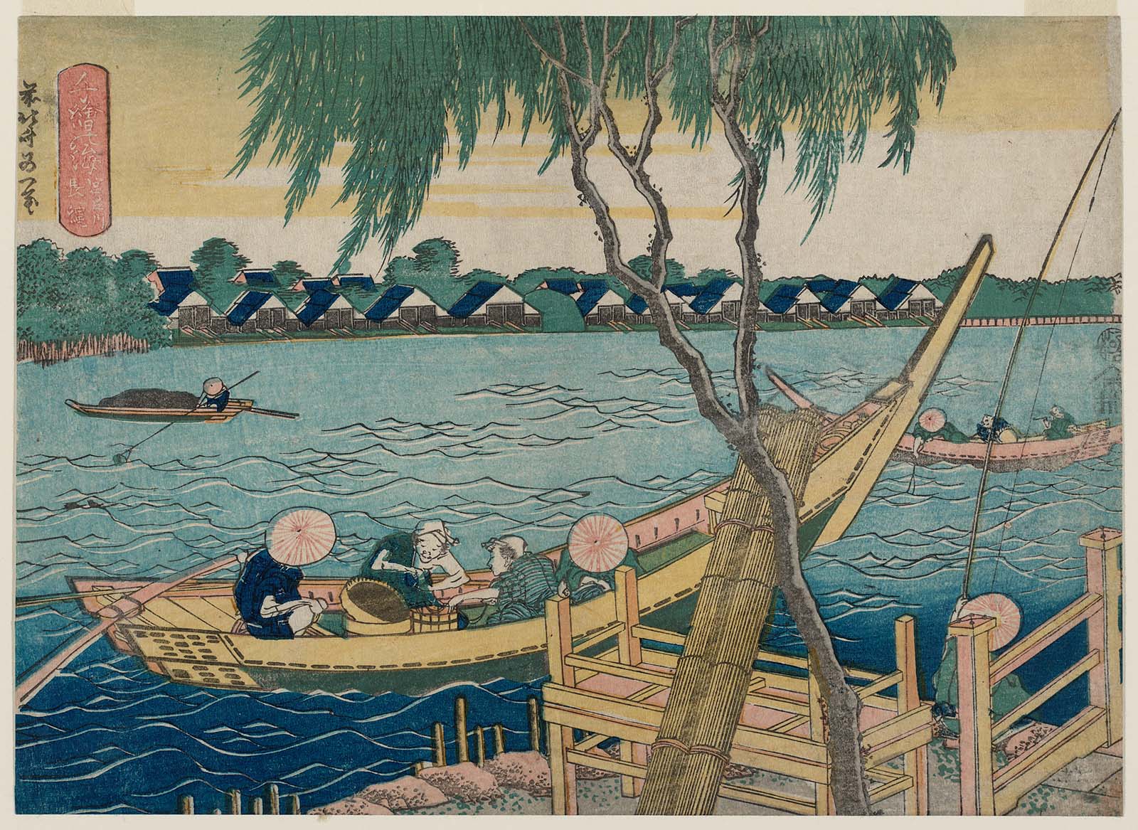 Hokusai - Line-fishing in the Miyato River - 1000 Pictures of the Ocean
