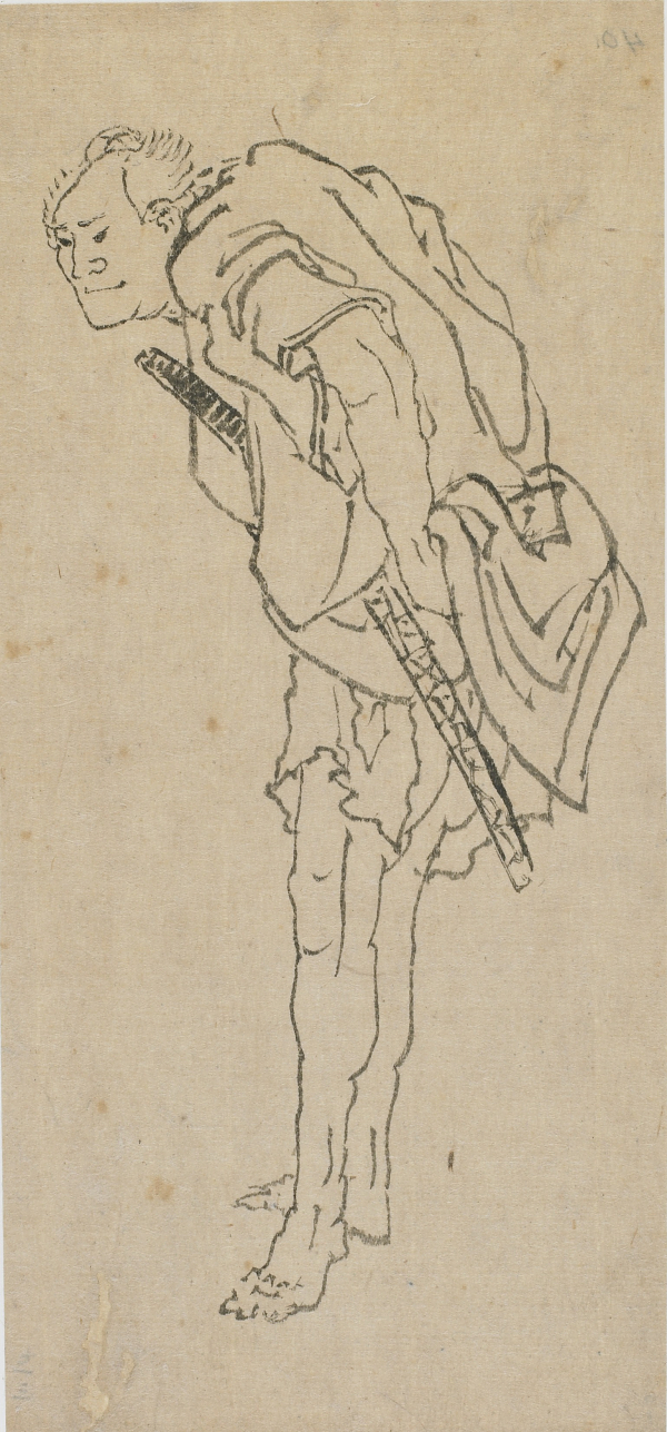Hokusai - Standing Man - Hand Drawings