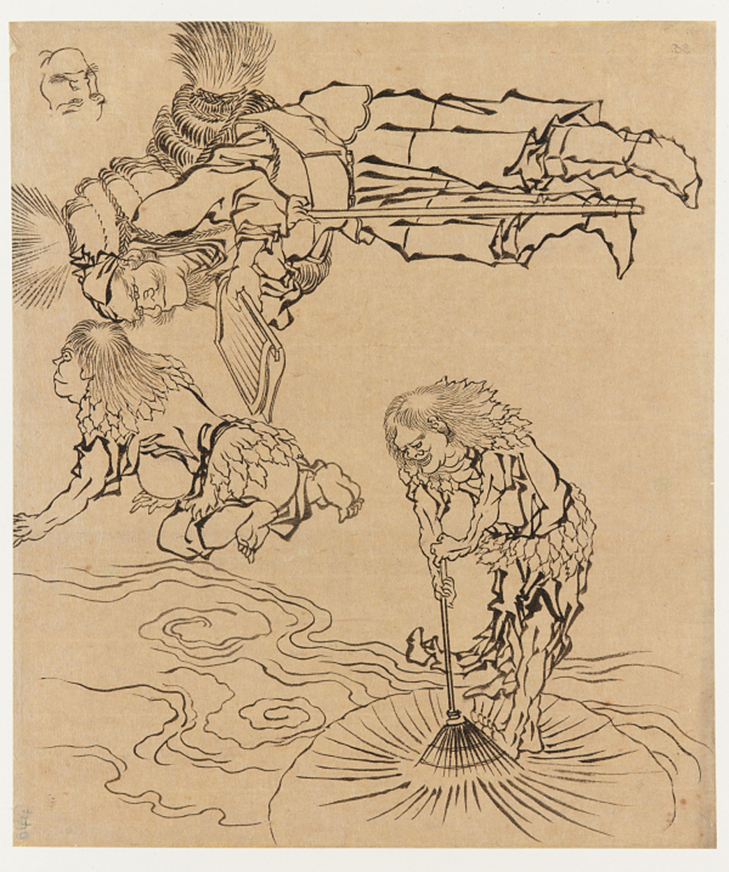 Hokusai - Legendary Beings - Hand Drawings