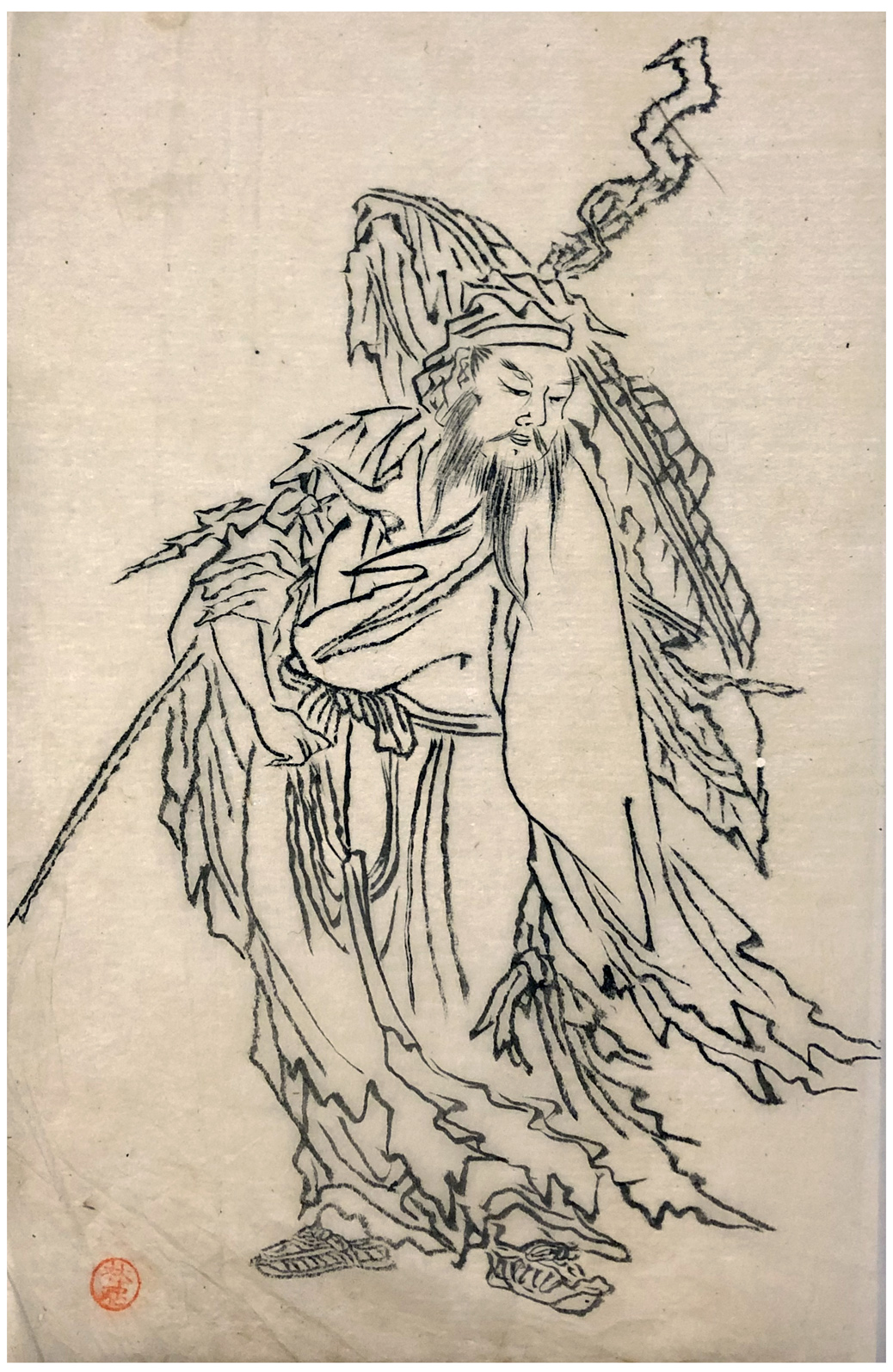 Hokusai - Pilgrim Walking - Hand Drawings