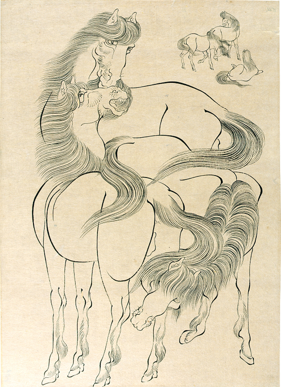 Hokusai - Horses - Hand Drawings