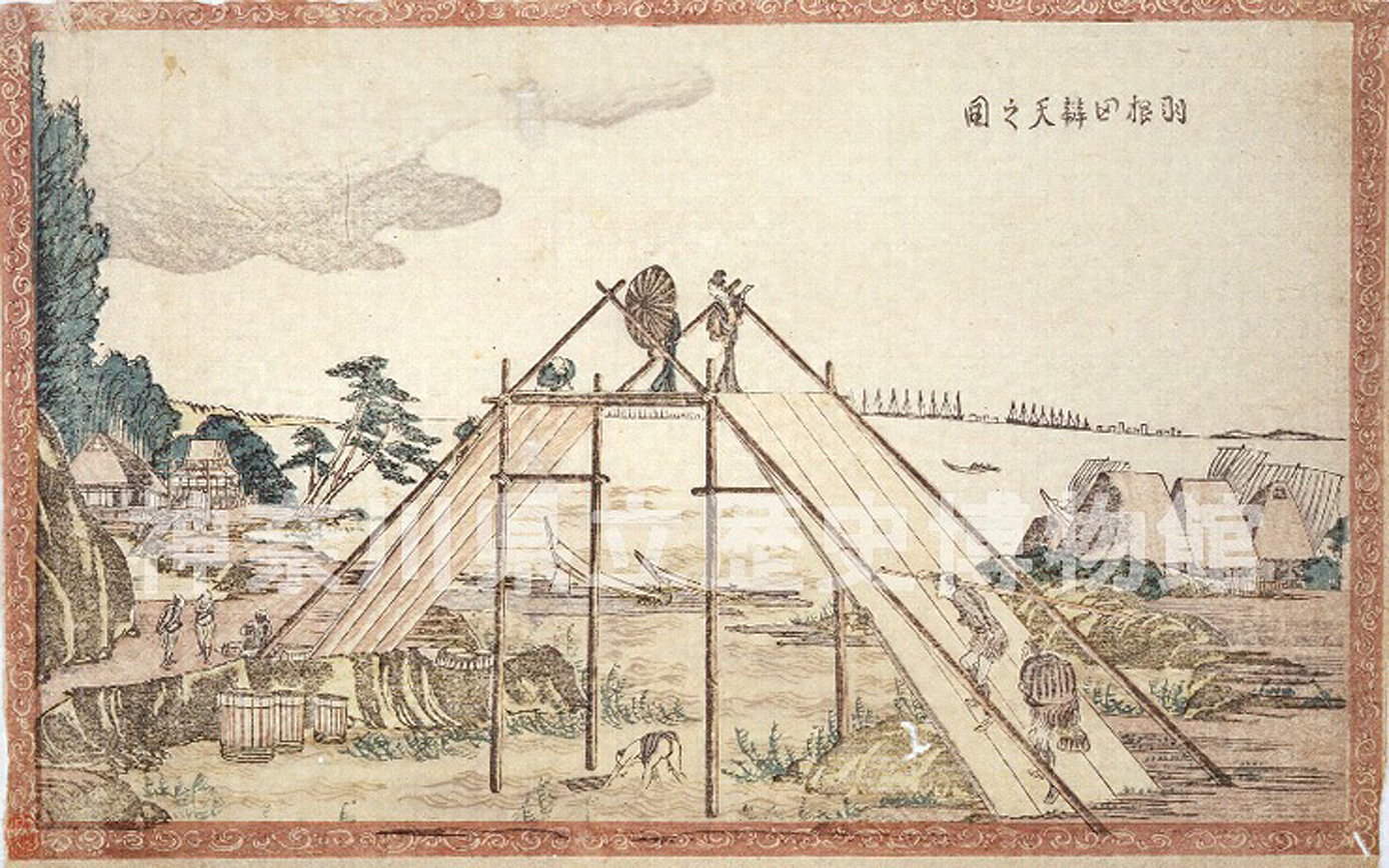 Hokusai - Benten Shrine at Haneda - 1803 Edition