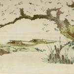 Hokusai - Pheasants Under Cherry Tree - Long Surimono