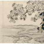 Hokusai - Japanese Kerri and Cherry Tree in Bloom - Long Surimono
