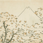 Hokusai - Mount Fuji with Cherry Trees in Bloom - Long Surimono