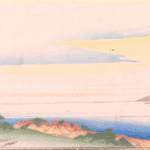 Hokusai - View of Mount Fuji from Izawa Village - Long Surimono