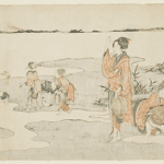 Hokusai - Shellfish Gathering - Long Surimono