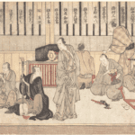 Hokusai - Visitors to the Inari Shrine at Oji - Long Surimono