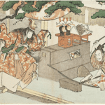 Hokusai - The Swordsmith Munechika and the God of Inari - Long Surimono