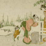 Hokusai - Two Women Spooling Silk - Long Surimono