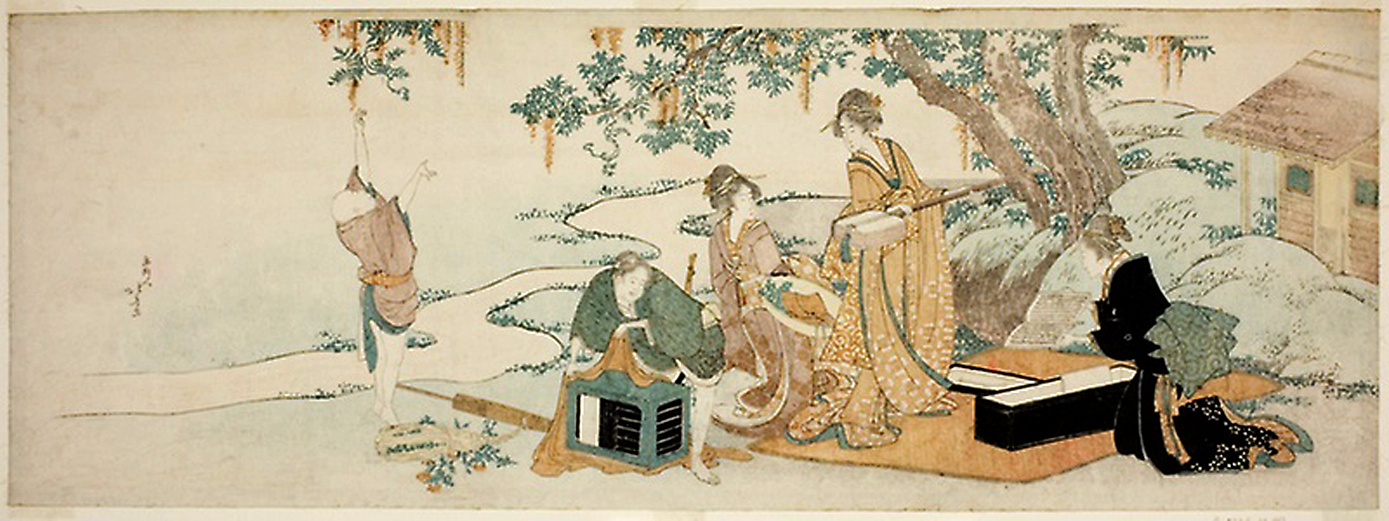 Hokusai - Picnic Party - Long Surimono