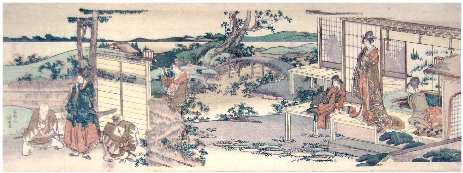 Hokusai - Parody from Twelve Fairy Tales - Long Surimono