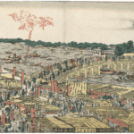 Hokusai - Enjoying the Evening Cool Viewing Fireworks at Ryogoku Bridge - Perspective & Newly Published Perspectives