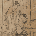Hokusai - Woman Arranging Flowers - Shunro Period
