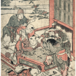 Hokusai - Chinese Boys fighting over a Go Game - Shunro Period