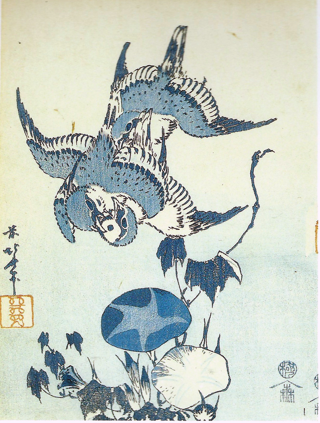 Hokusai - Two Birds - Untitled Aizuri-e