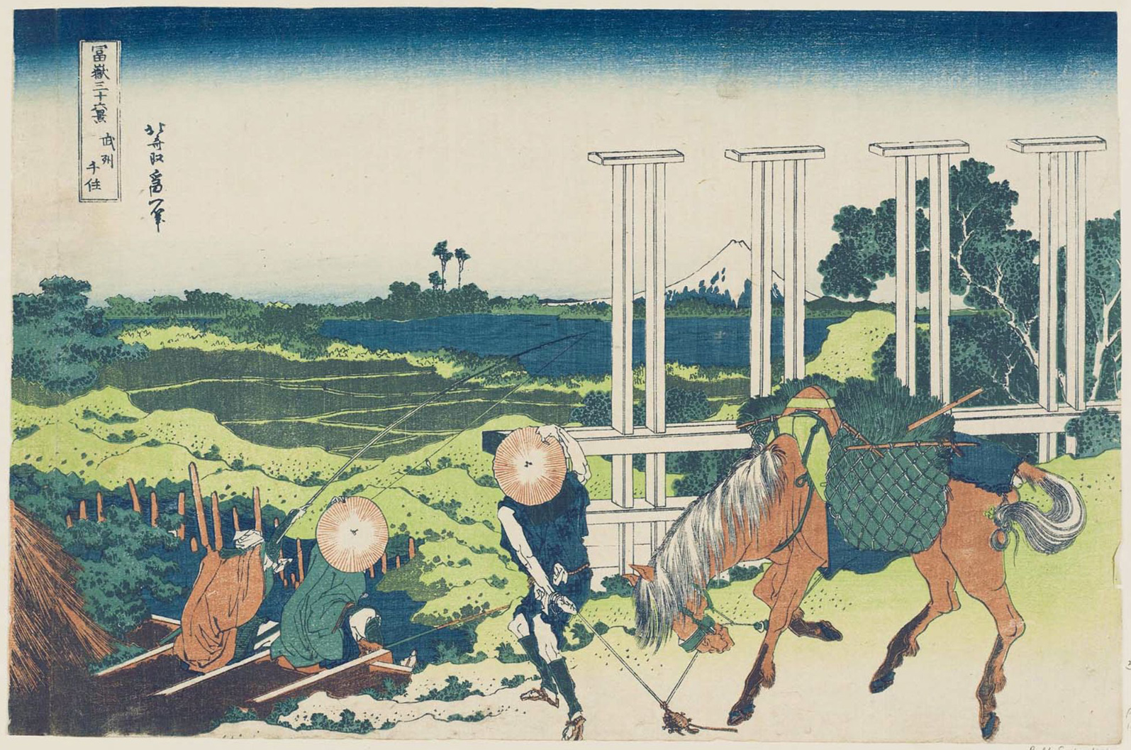 Hokusai - #7 Senju in Musashi Province - 36 Views of Mt Fuji