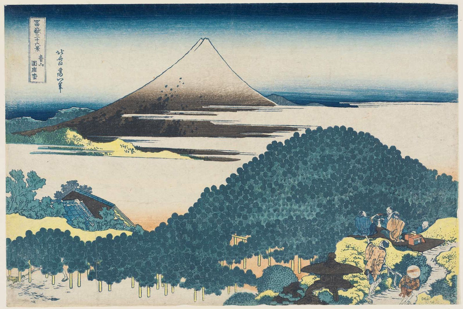 Hokusai - #6 The Cushion Pine at Aoyama - 36 Views of Mt Fuji