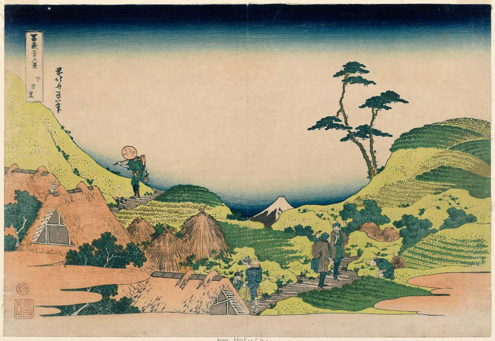 Hokusai - #25 Lower Meguro - 36 Views of Mt Fuji