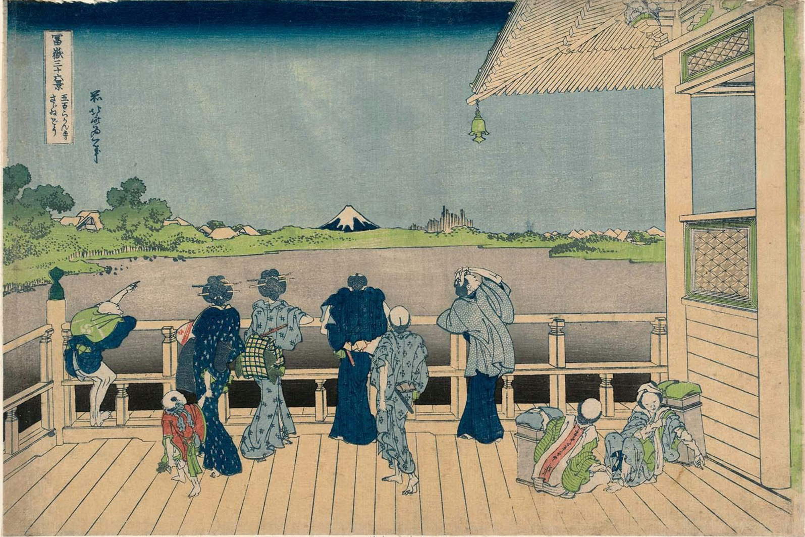 Hokusai - #23 Sazai Hall of the Temple of the 500 Arhats - 36 Views of Mt Fuji