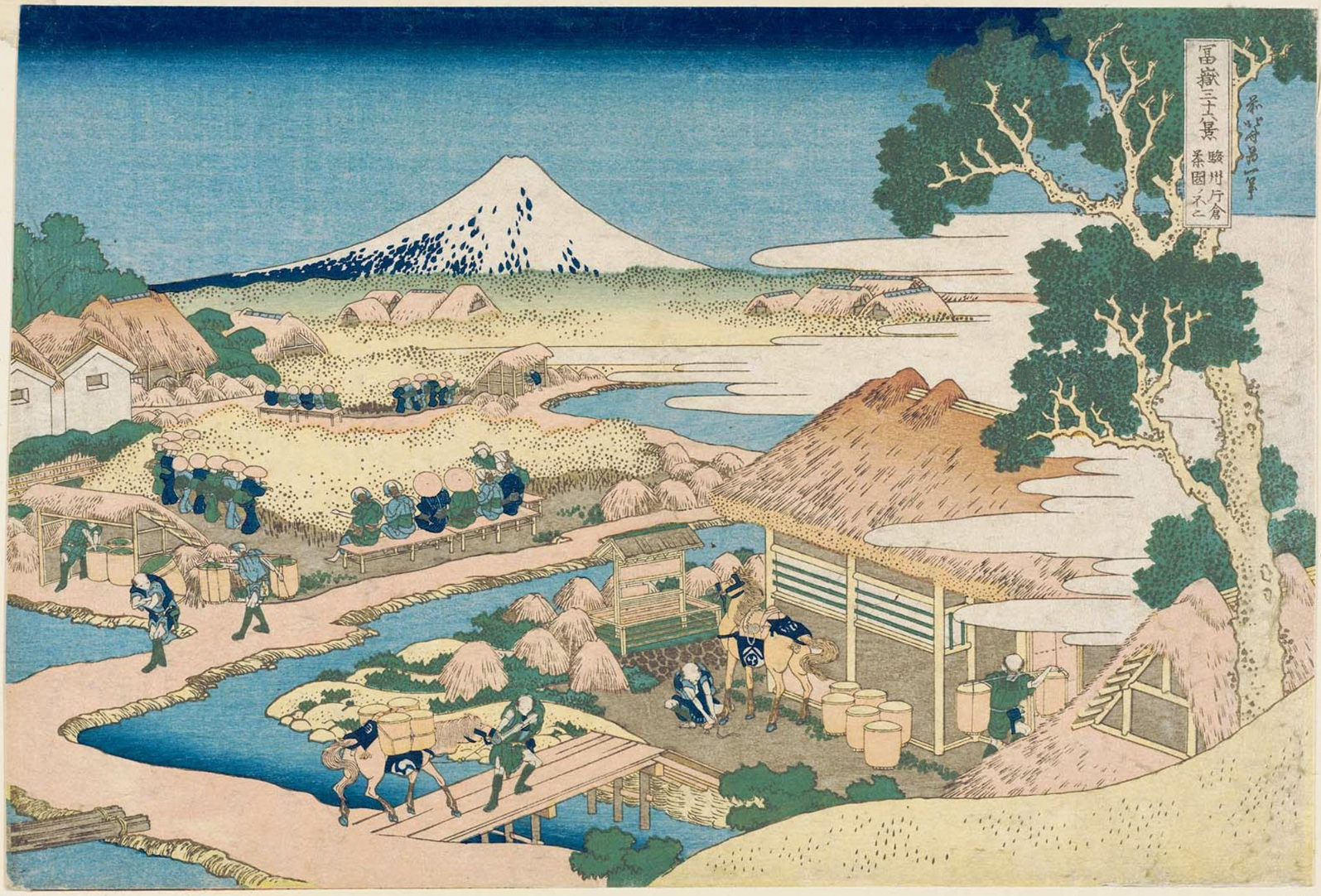 Hokusai - #44 Fuji from the Tea Plantation of Katakura - 36 Views of Mt Fuji
