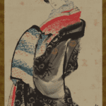 Hokusai - A Courtesan Standing - Full Body Portrait