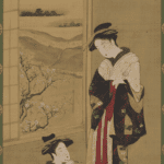 Hokusai - A Courtesan Writing and Another Looking on - Others