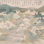 Hokusai - Flowering Cherry Trees Along the Yoshino River - Surimono's