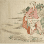 Hokusai - Two Girls Gathering New Greens - Surimono's