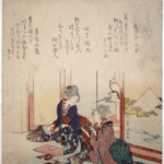 Hokusai - Making Envelopes for the New Year - Surimono's