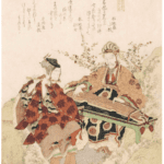 Hokusai - Koto and Flute Players - Surimono's