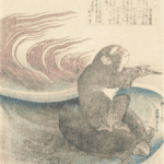 Hokusai - Monkey Riding a Turtle - Surimono's