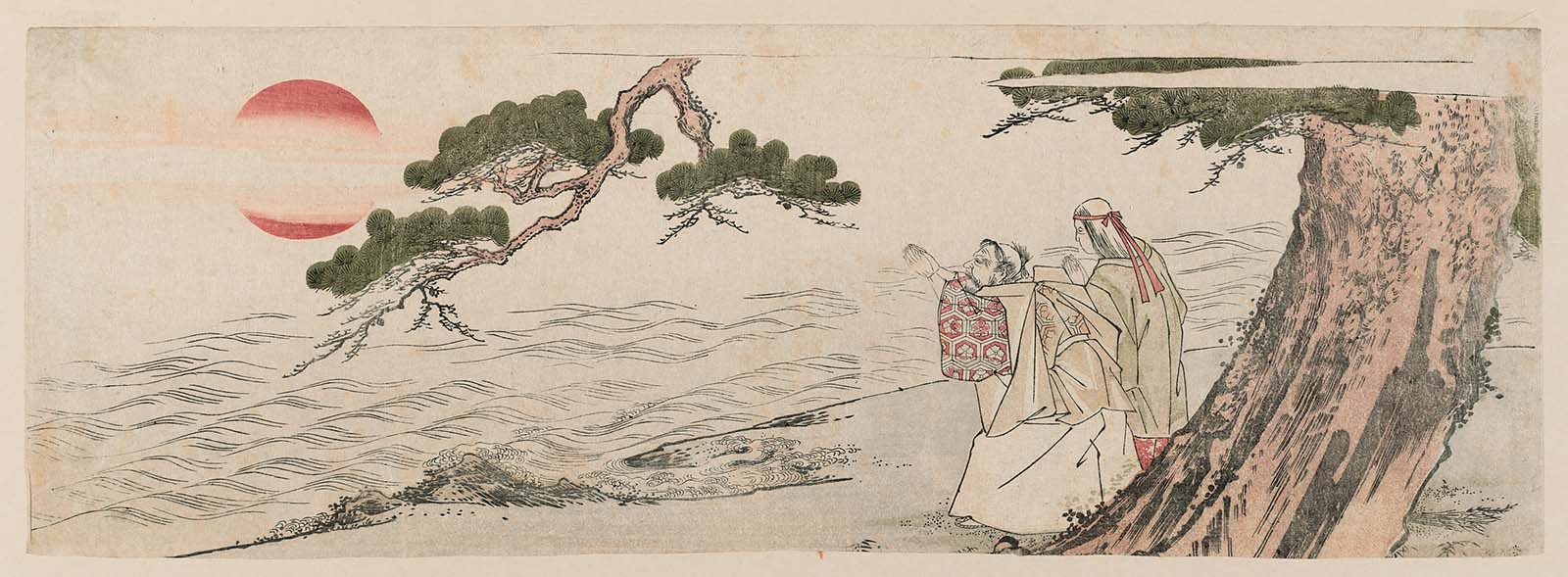 Hokusai - The Spirits of the Pine Trees of Takasago - Unsigned Work