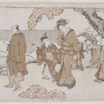 Hokusai - Walking under Cherry Blossoms - Unsigned Work