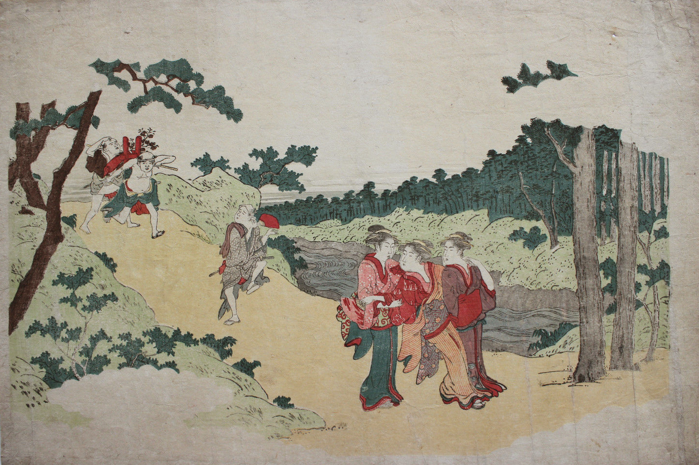 Hokusai - Walking by the River Road - Unsigned Work