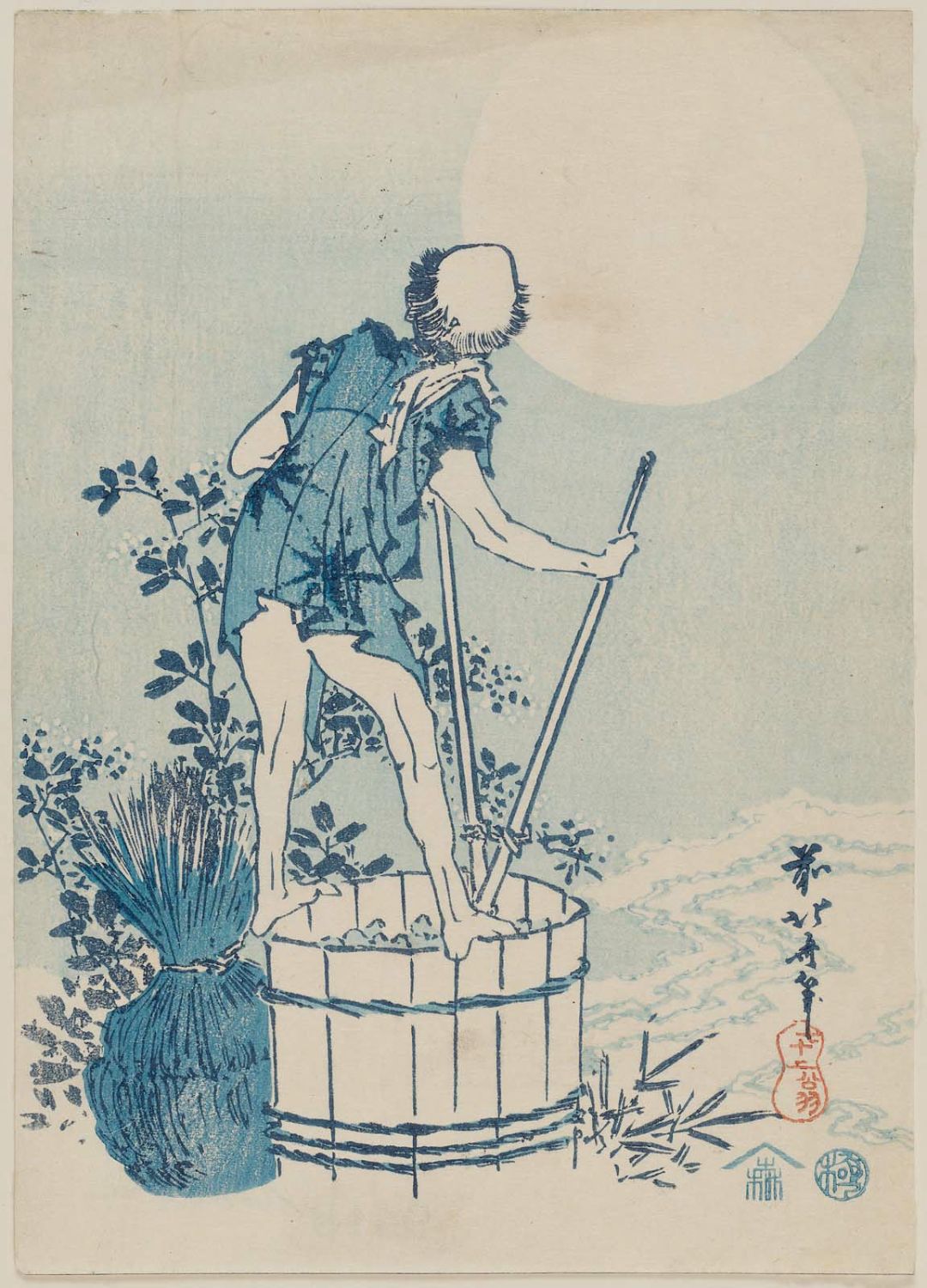 Hokusai - Man Washing Potatoes - Uncategorized