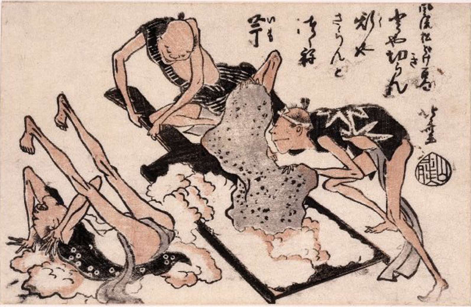 Hokusai - Yam Rubbing - 100 Fashionable Comic Verses