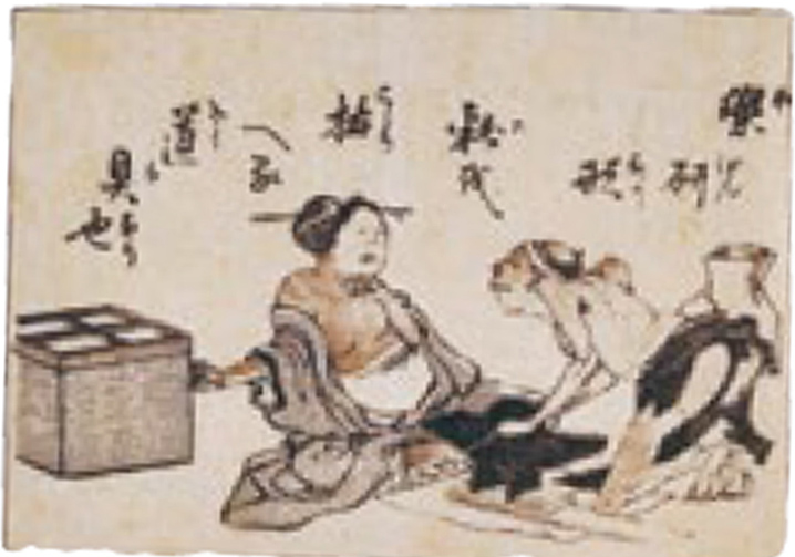 Hokusai - Foot Massage - 100 Fashionable Comic Verses