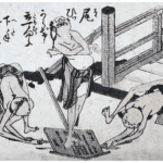 Hokusai - Stepping on a Board - 100 Fashionable Comic Verses