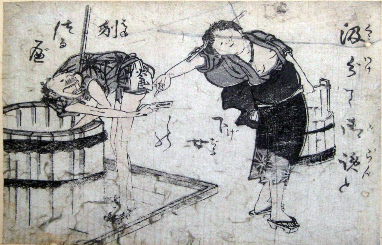 Hokusai - Giving a Bribe - 100 Fashionable Comic Verses