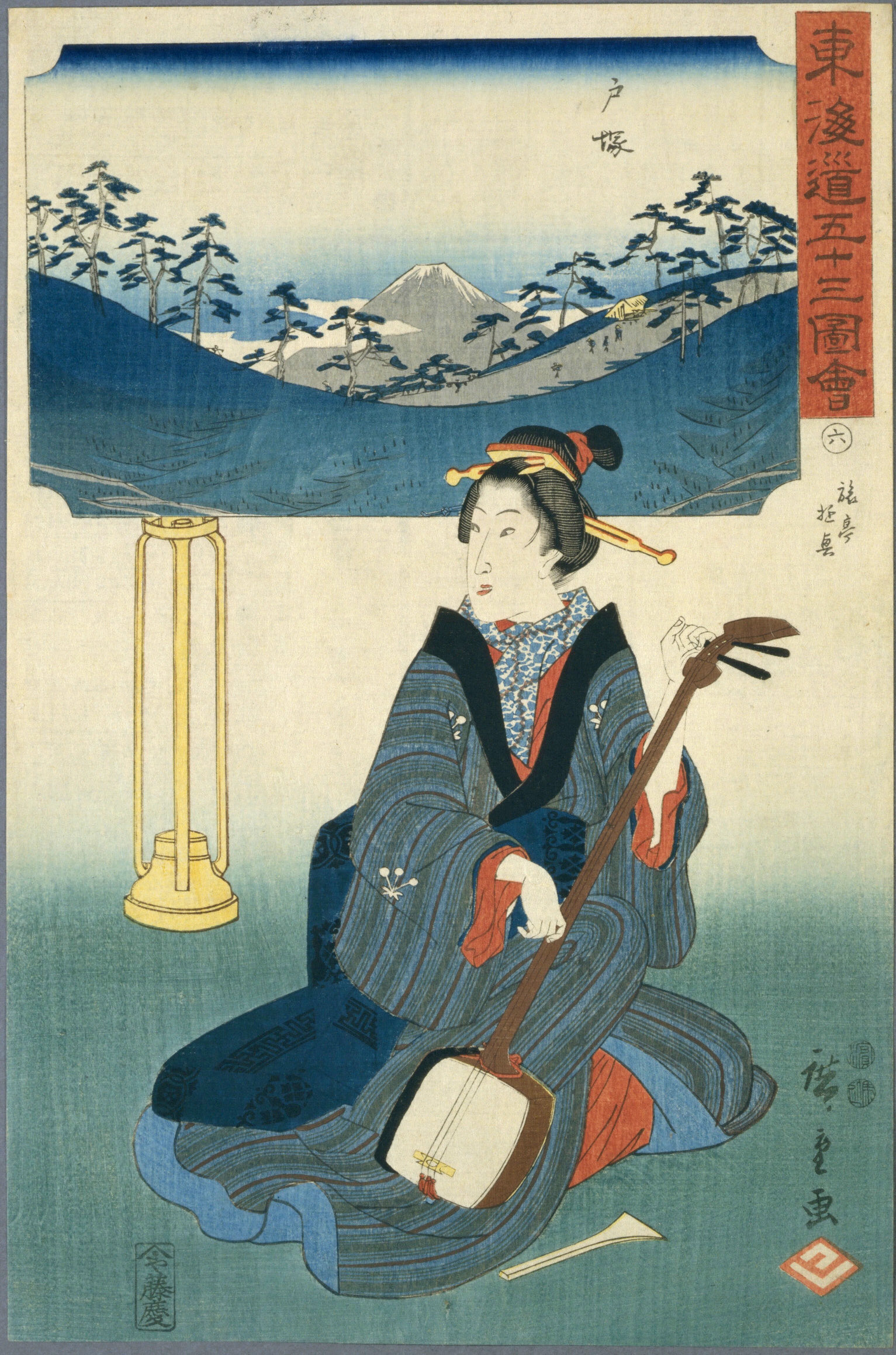 Hiroshiges - 6 Totsuka - Fujikei Tokaido