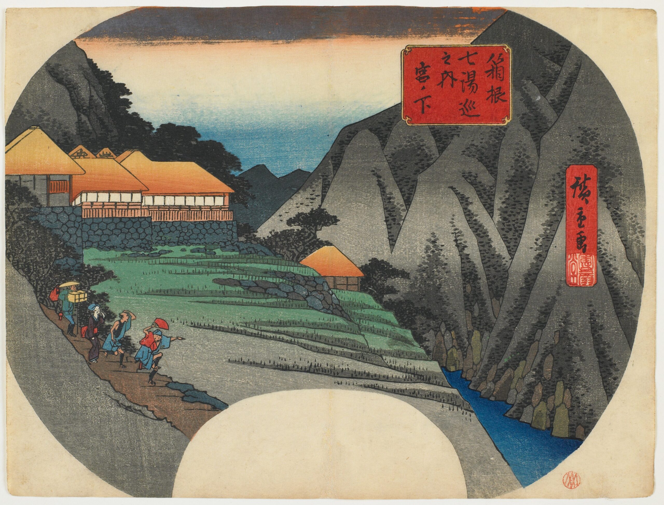 Hiroshiges - Miyanoshita - The Journey to the Seven Hot Springs of Hakone 1830s