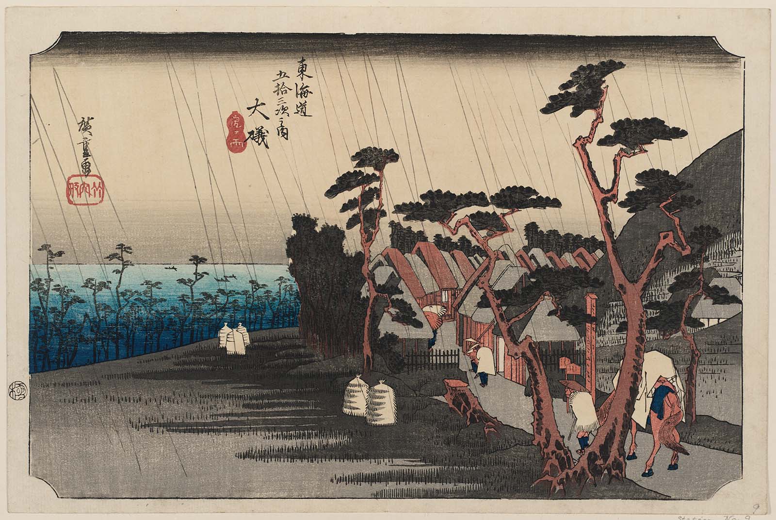 Hiroshiges - Hiroshige Ōiso: Tora’s Rain (Ōiso, Tora ga ame) - 9 ŌISO