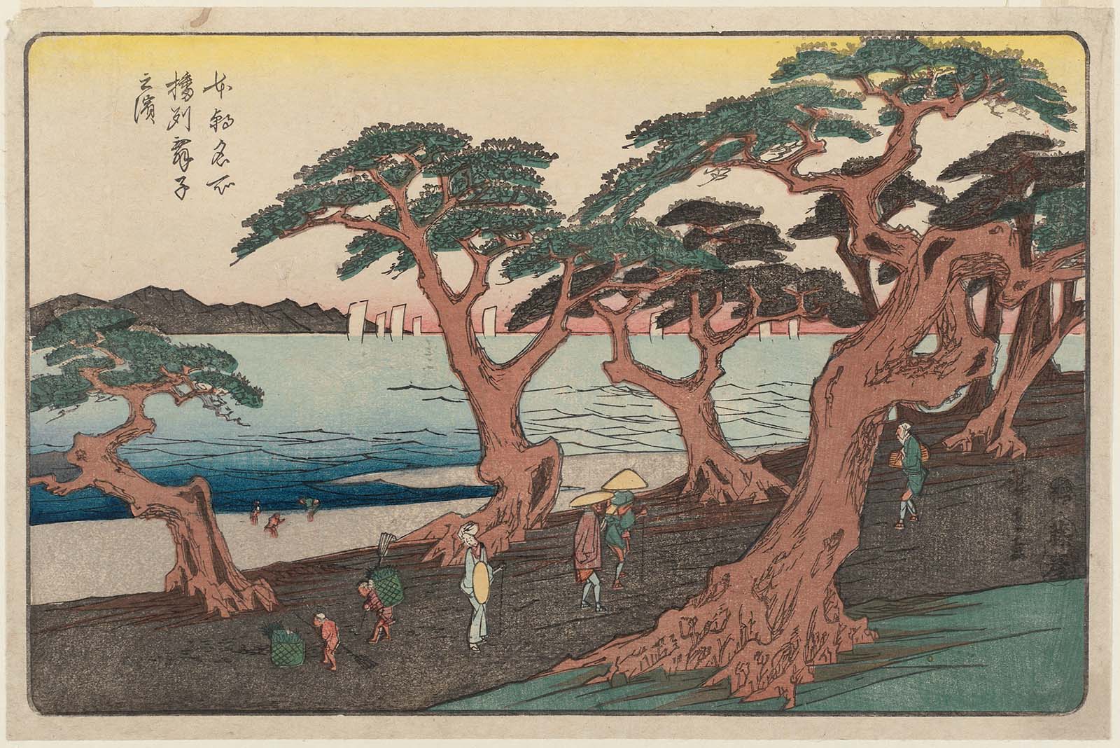 Hiroshiges - Maiko Beach in Harima Province (Banshū Maiko no hama) - Famous Places in Our Country 1837