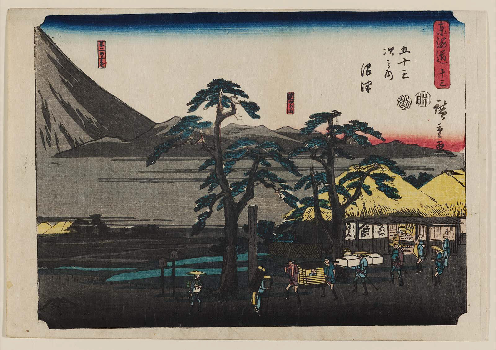 Hiroshiges - 13 Numazu: The Ashigara Mountains and the Foot of Mt. Fuji (Ashigarayama, Fuji no suso) - Kichizo Tokaido