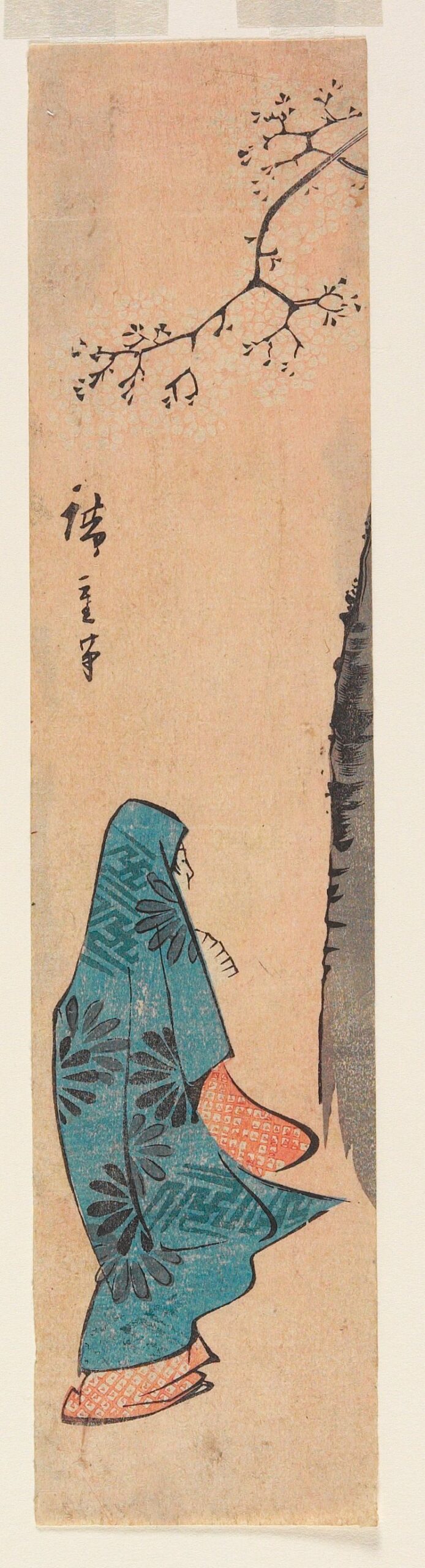 Hiroshiges - Woman Viewing Cherry Blossoms - Miscellaneous Harimaze Fragments