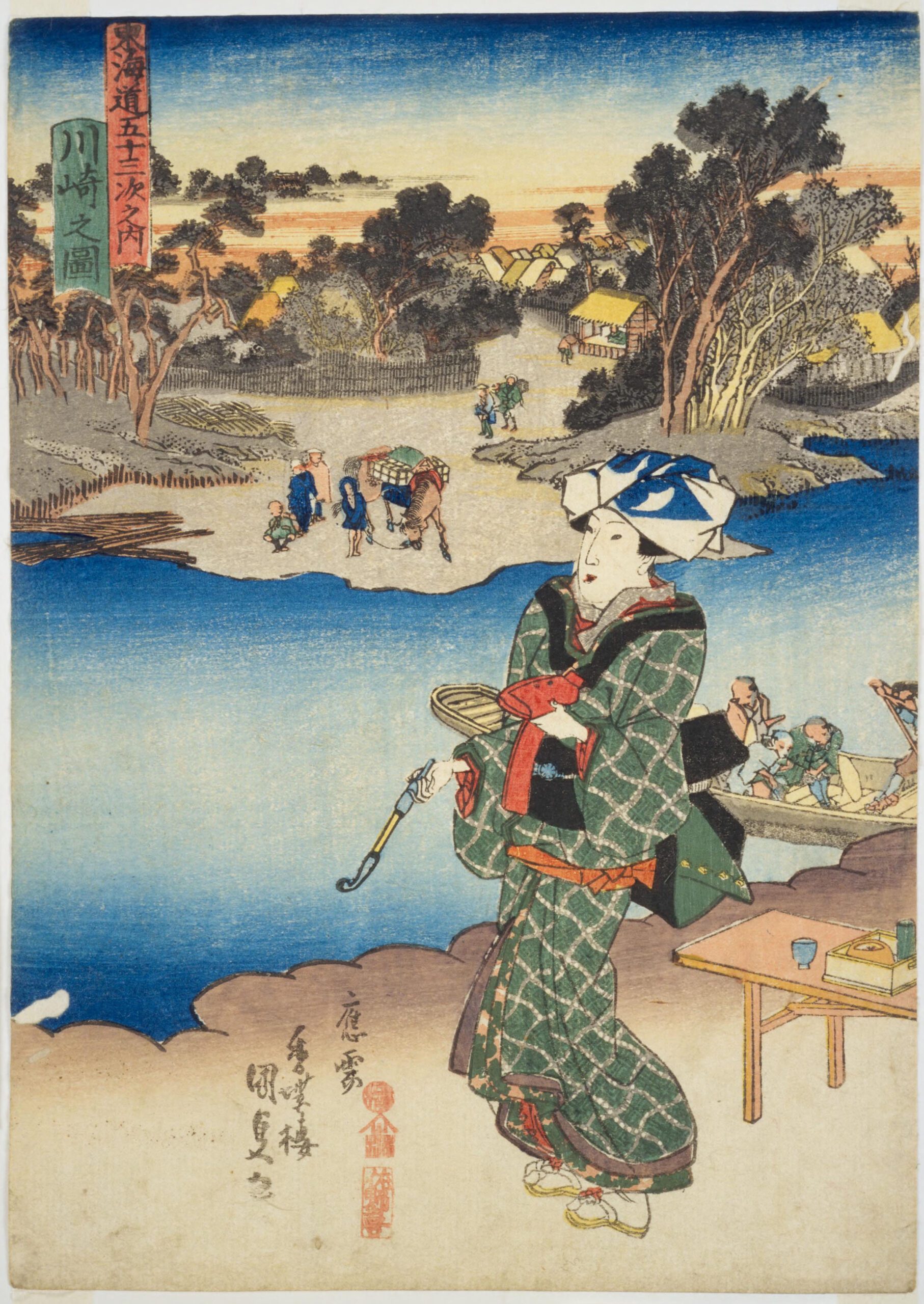 Hiroshiges - Kunisada View of Kawasaki (Kawasaki no zu) - 3 KAWASAKI